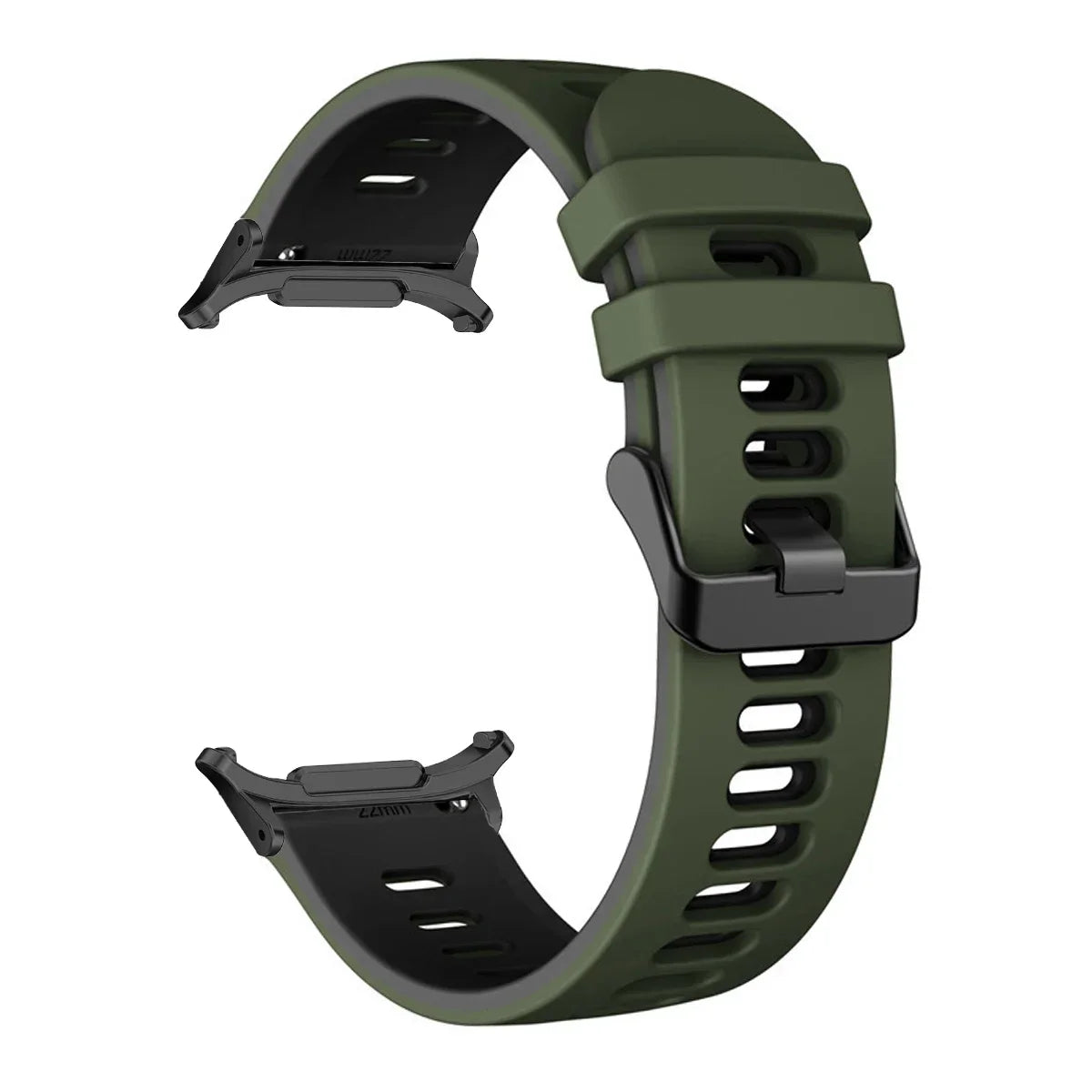 Silicone Sport Band for Samsung Galaxy Watch 7 Ultra | No Gaps Silicone Watch Band Qme AGreen Balck Galaxy Watch 7 Ultra