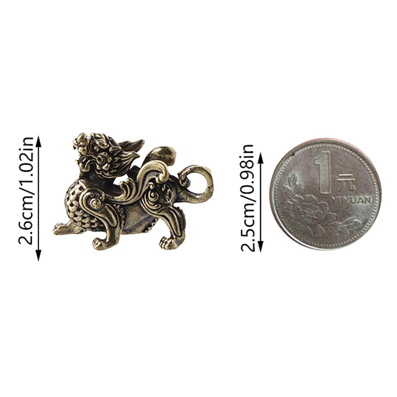 Kirin Kylin Brass Feng Shui Statue – Wealth & Prosperity Decor Feng Shui Figurine Qst
