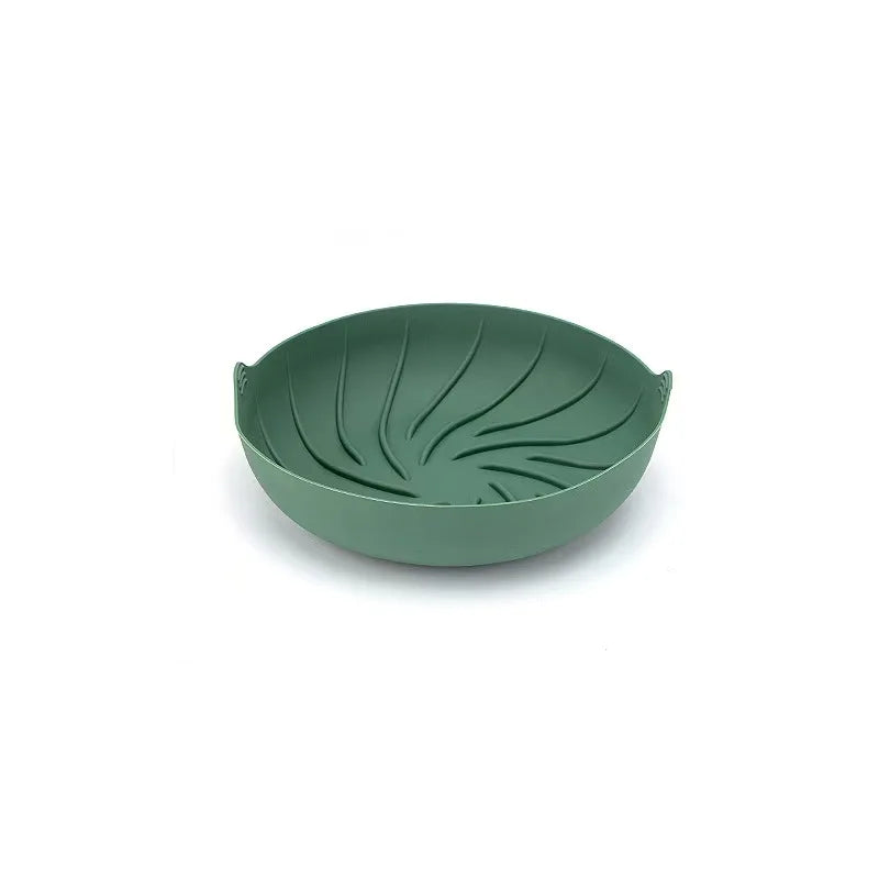 Silicone Air Fryer Basket Non-Stick Baking Pan Inner Pot Silicone Baking Pan Qme Green Big