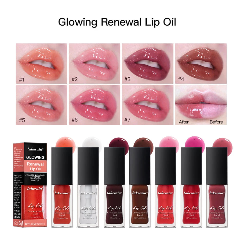 Lakerain 7-Color Moisturizing Lip Gloss – Natural Long-Lasting Lip Gloss Qst
