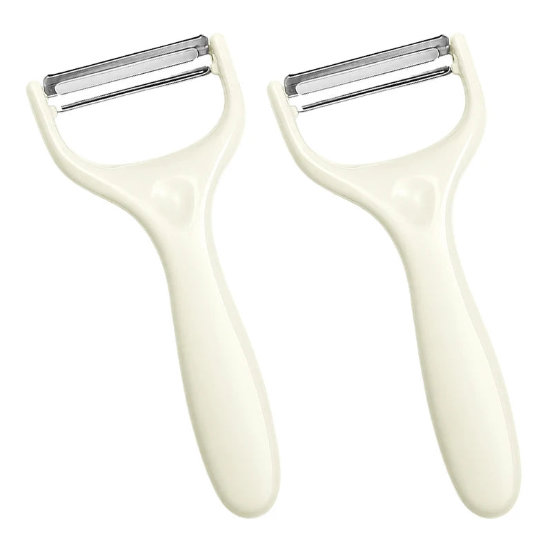 Y-Shape Vegetable Peeler – Sharp Stainless Steel Comfort Grip Vegetable Peeler Qst Milky white-2pcs