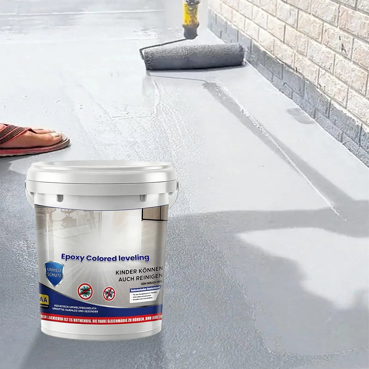 High-Gloss Self-Leveling Garage Floor Paint 500ml | Epoxy Floor Paint Coating Qme