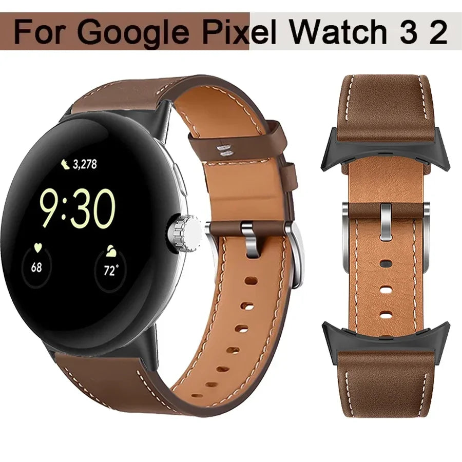 Leather Strap for Google Pixel Watch 3 41mm | 16 Colors Watch Band Qme