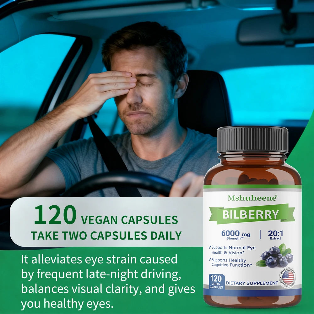 Bilberry Extract 200mg – Eye, Skin & Antioxidant Support Herbal Supplement Qst