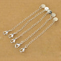 925 Silver Extension Chains Lobster Clasp Round Tag – 10 Pack Jewelry Findings Qme Default Title