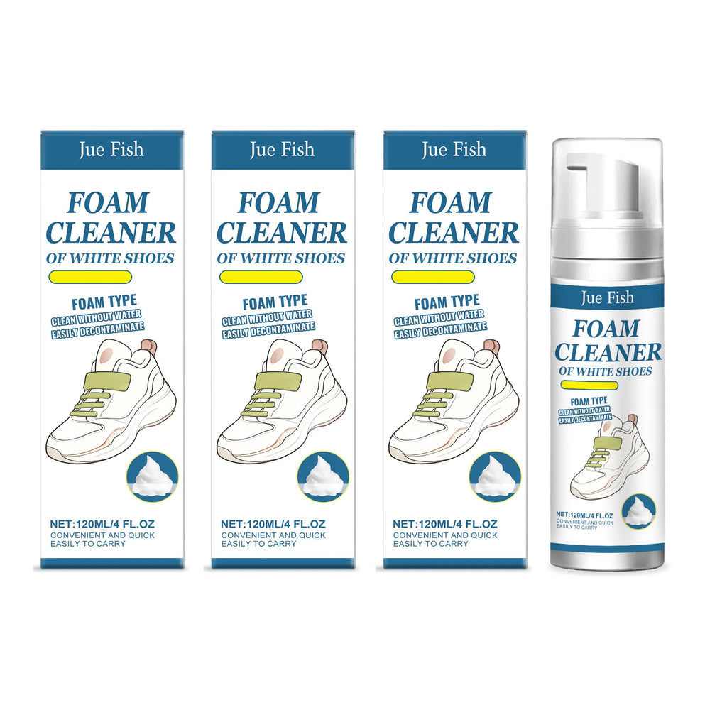 White Shoe Foam Cleaner – Remove Stains & Prevent Yellowing Shoe Foam Cleaner Qme 3 x 120ml Boxed