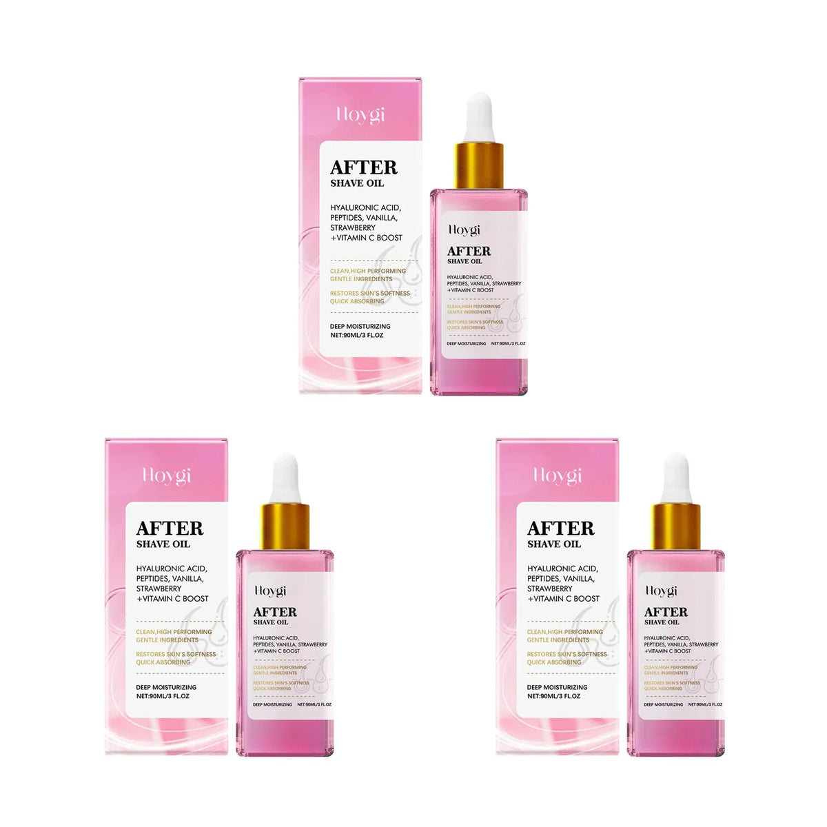 Strawberry Vanilla After Shave Oil – Smooth & Moisturized Skin After Shave Oil Qme 3Pcs