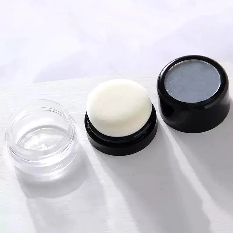 Travel Loose Powder Compact with Mirror & Mushroom Puff Powder Compact Qme