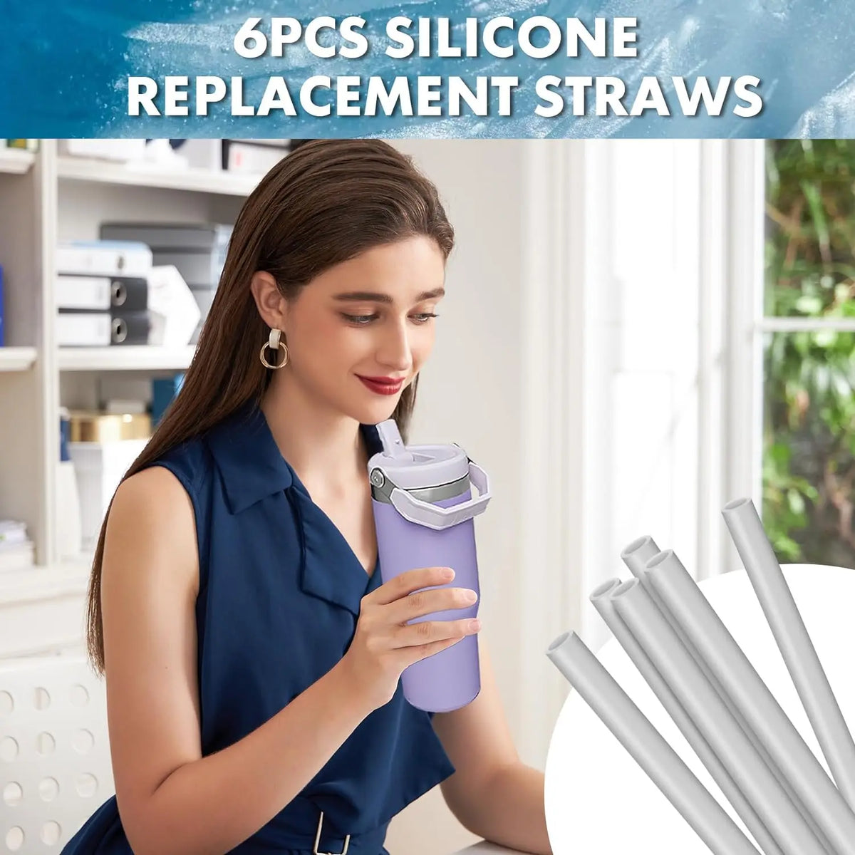 Reusable Straws & Cleaning Brush for Stanley IceFlow 30oz Reusable Straws Set Qme
