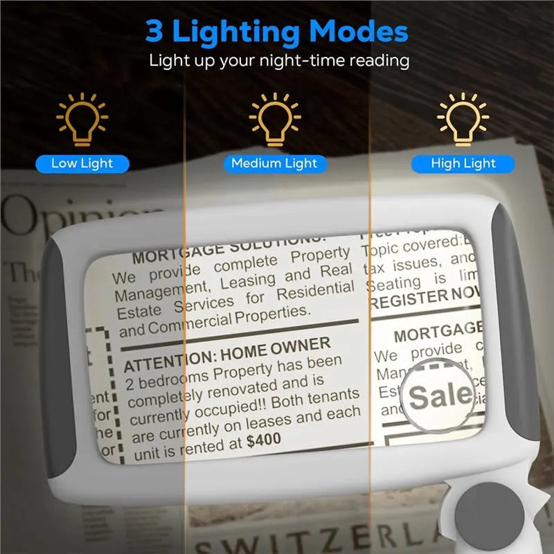 Foldable Rechargeable Magnifying Glass with LED Light 2x 8x 20x Handheld Magnifier Qme