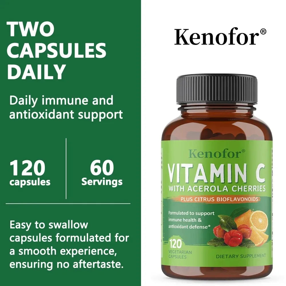 VITALXTRA Vitamin C Supplement – Non-GMO Vegan Capsules Vitamin C Supplement Qst