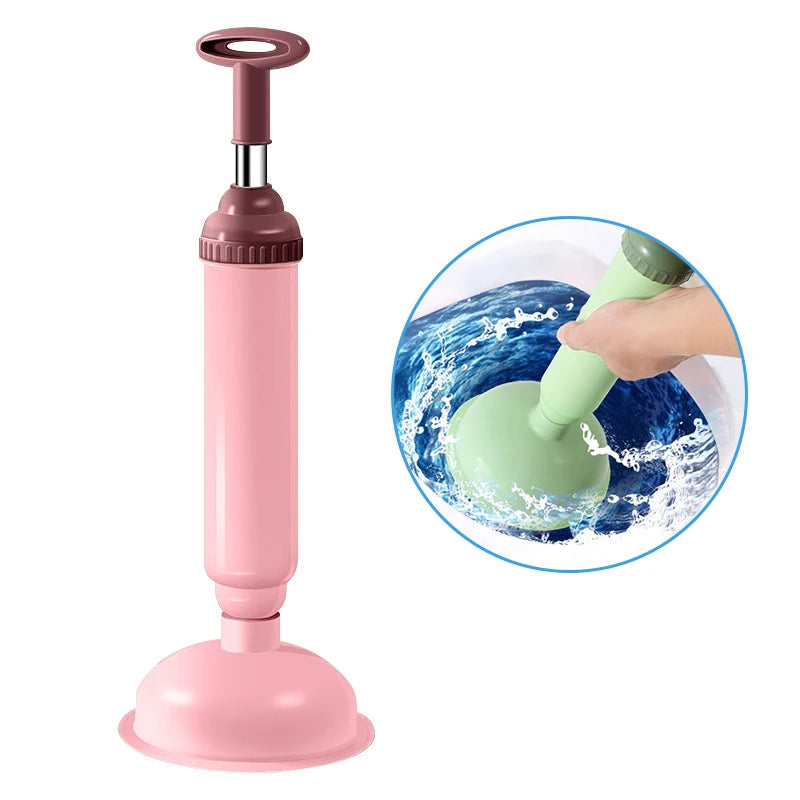 High-Pressure Toilet Plunger – Powerful Suction Drain Unblocker Drain Plunger Qst 1Pcs Pink