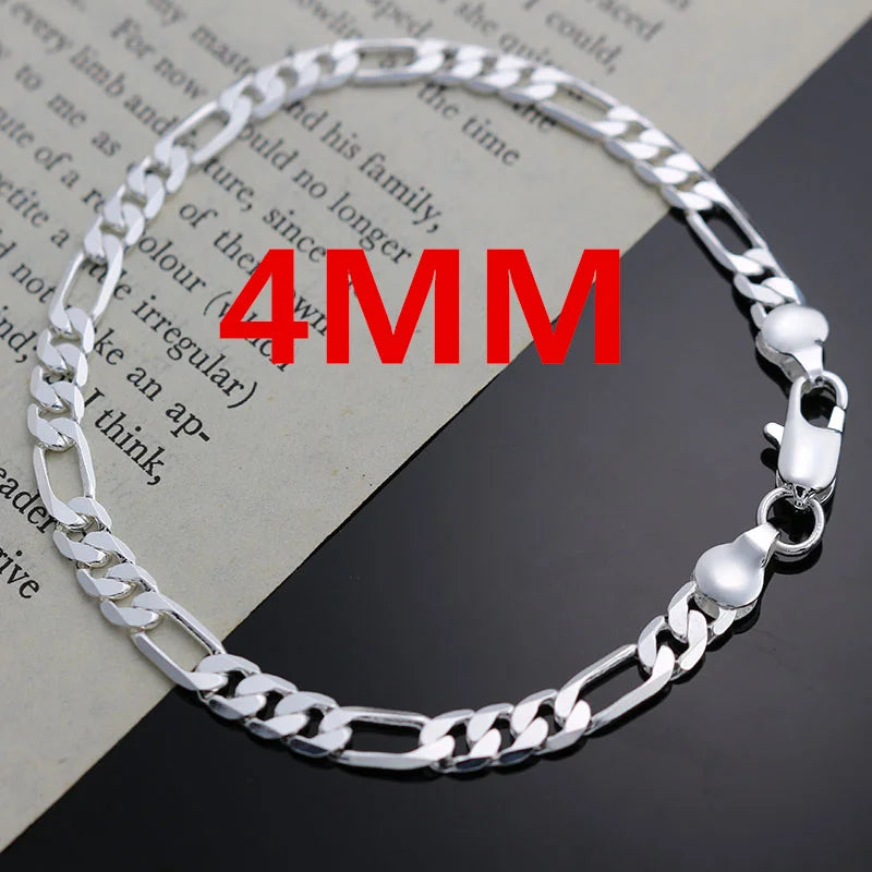 925 Sterling Silver Fine Chain Bracelet for Women Sterling Silver Bracelet Qme