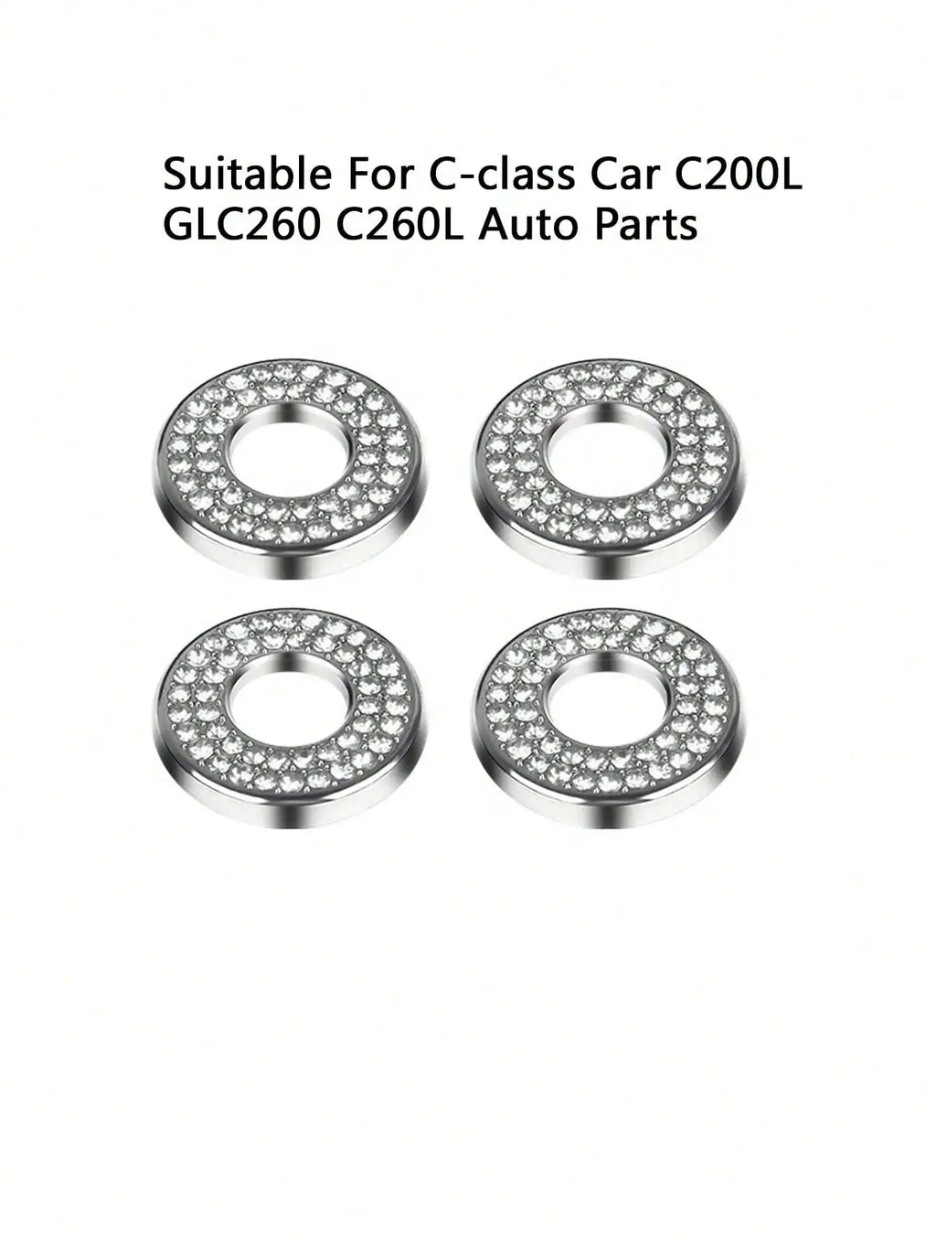 4-Pack White Door Lock Cap Rings for Mercedes-Benz Interior Car Interior Trim Qme