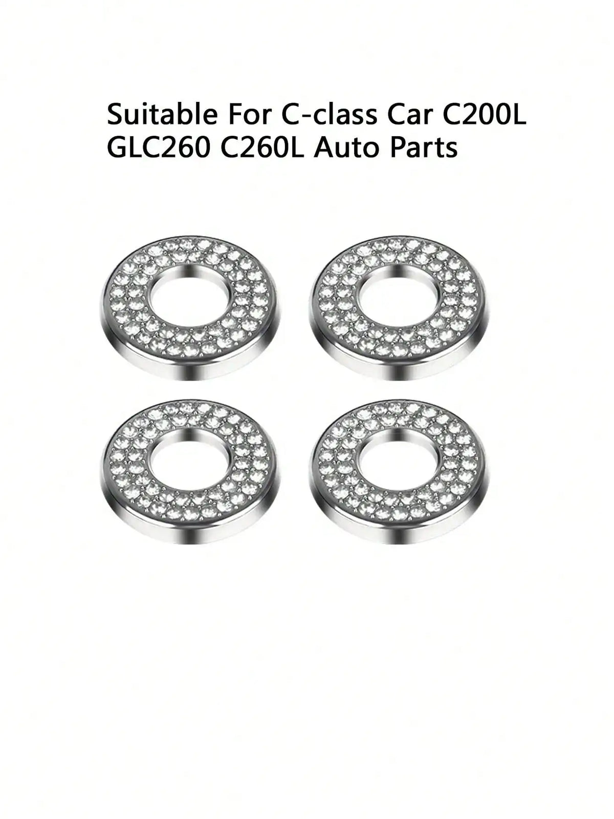 4-Pack White Door Lock Cap Rings for Mercedes-Benz Interior Car Interior Trim Qme