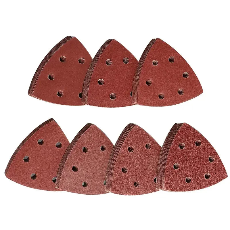 10 Triangle Sanding Pads 6-Hole Multi-Grit 40–320 | Delta Sander Sanding Pads Qme