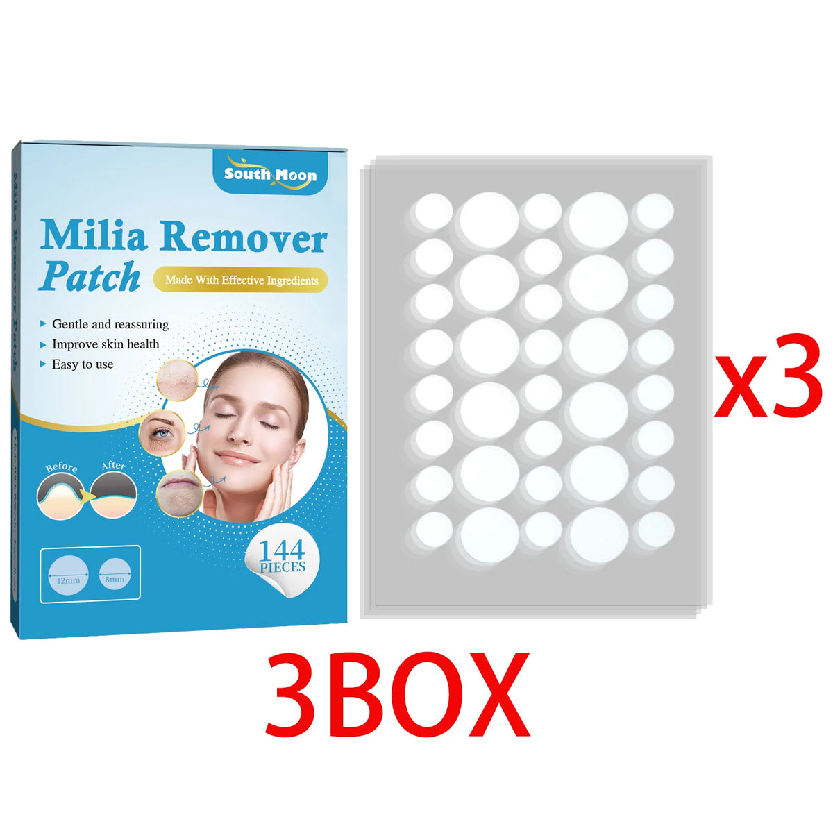 South Moon 144pcs Hydrocolloid Blemish Patches | Salicylic Acid Blemish Patch Qst 3 BOX