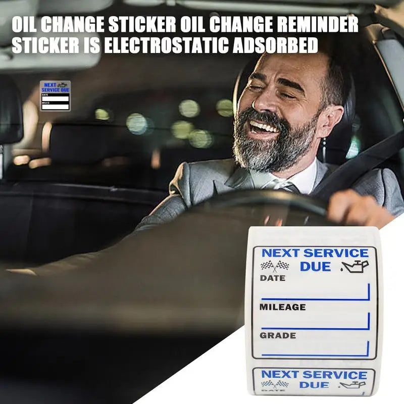 Car Oil Change Reminder Stickers 250 Sheets – 2x2 In Maintenance Reminder Stickers Qst