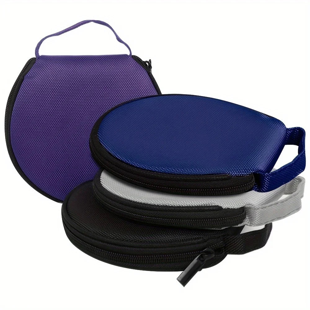Portable Round CD DVD Storage Case – Oxford Cloth Wallet Holder CD DVD Storage Case Qme