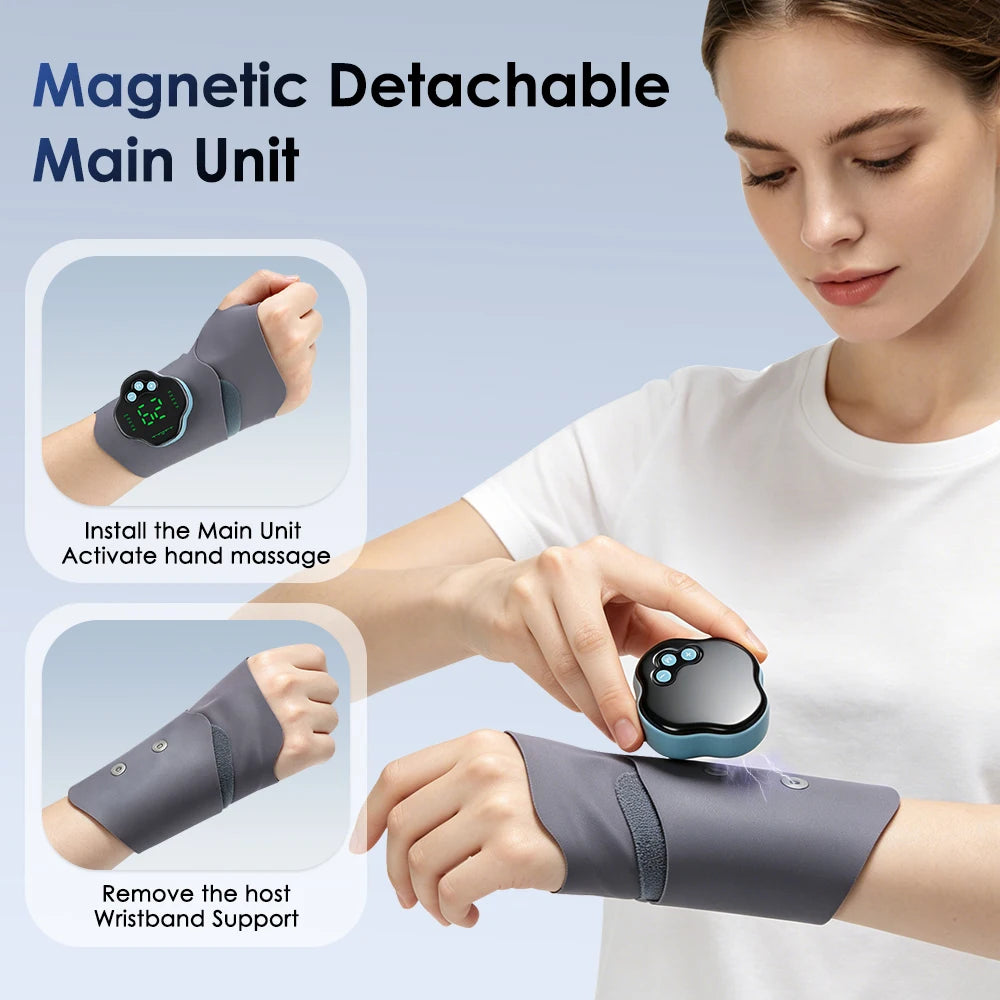 Wireless EMS Wrist Massager – 10 Modes & 29 Levels, 2-in-1 Wrap EMS Wrist Massager Qst