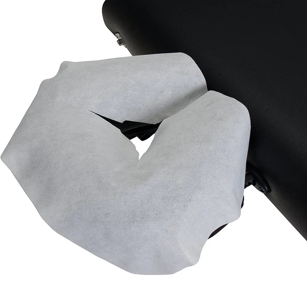 100Pcs Disposable Face Cradle Covers – Non-Woven Headrest Pads Massage Table Covers Qst