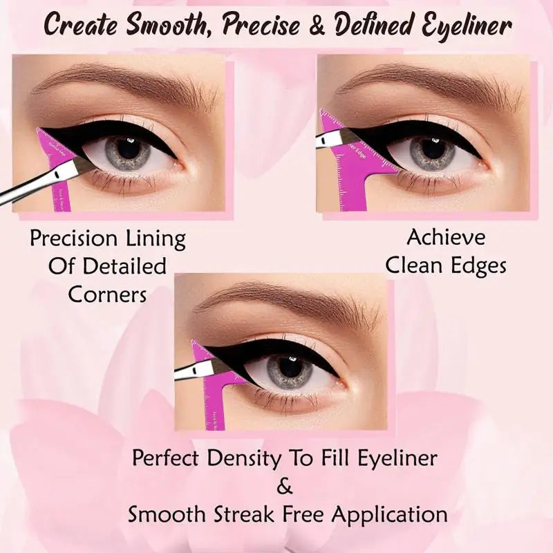 Reusable Eyeliner Stencil Wing Tip Guide – Stainless Steel Eyeliner Stencil Tool Qst