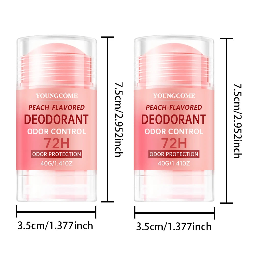 Women's Peach Vanilla Deodorant Lotion – Long-Lasting Fragrance Deodorant Lotion Stick Qst 2pcs