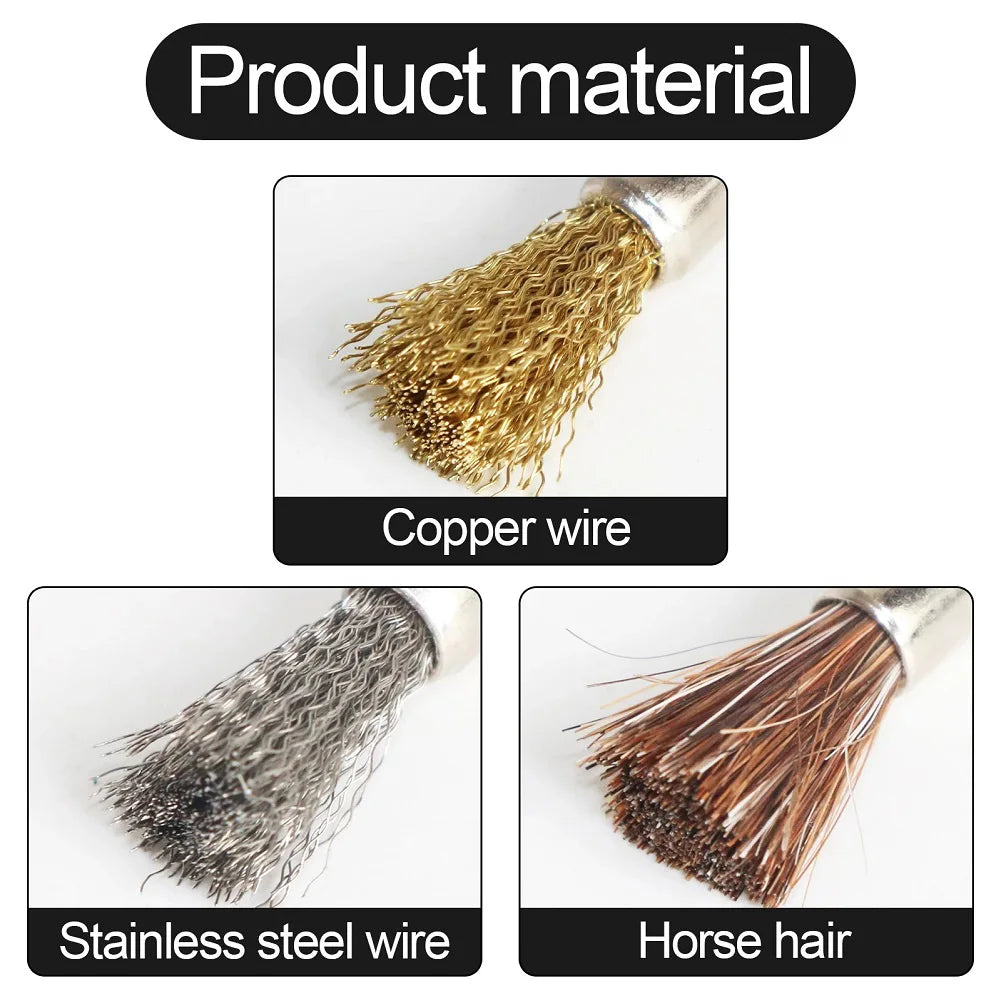 Steel Wire Wheel Brush Set | Rotary Polishing & Cleaning Tool Rotary Wire Brush Set Qme