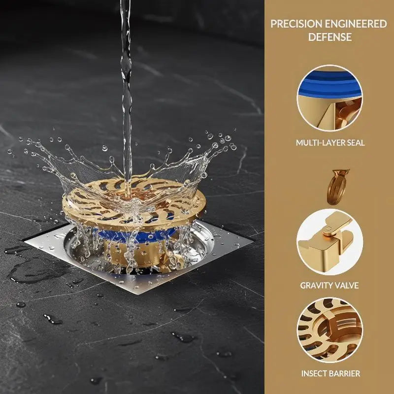 All-Copper Floor Drain Shower Stopper – Odor Barrier Floor Drain Stopper Qme