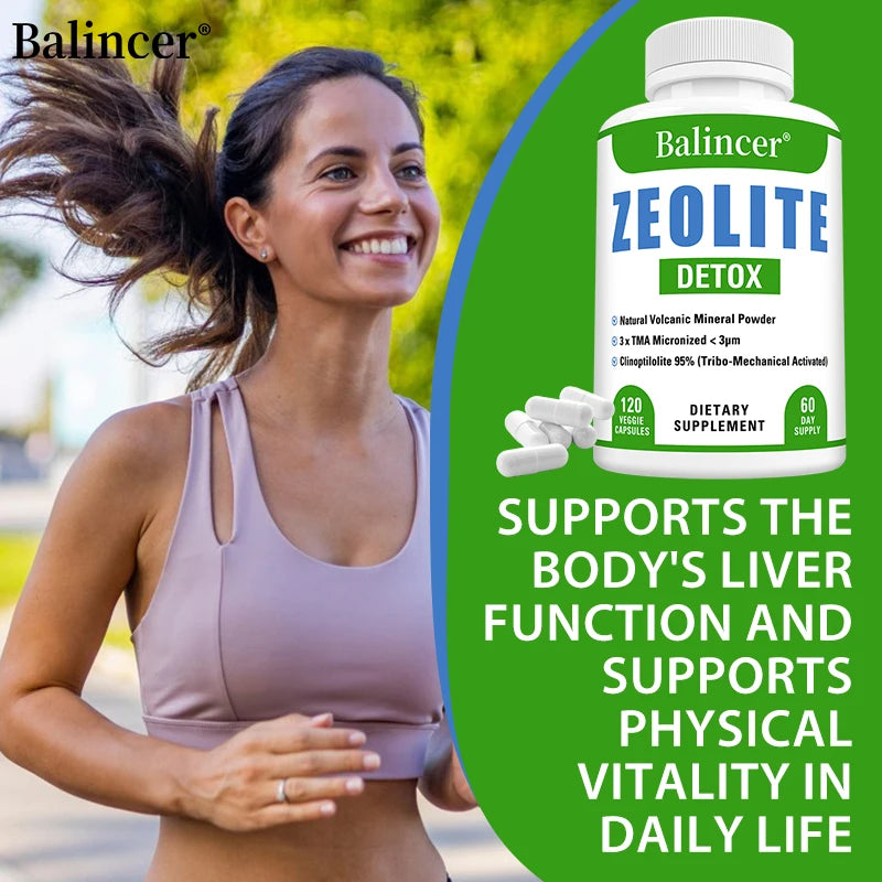 Zeolite Detox Capsules with Fulvic Acid & Milk Thistle | Balincer Detox Supplement Qst