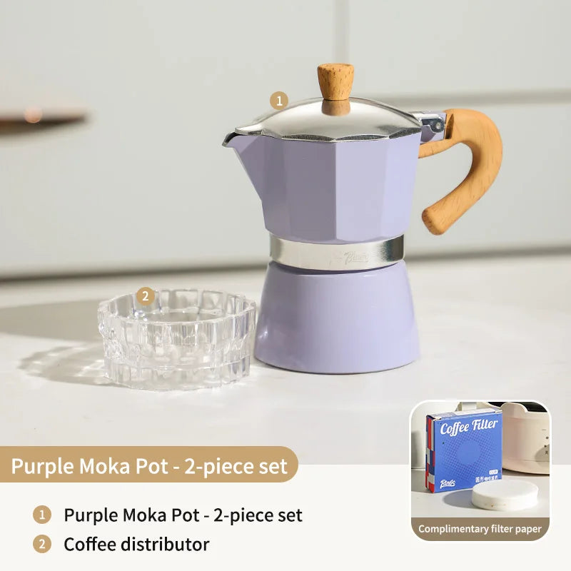 Bincoo Classic Aluminum Moka Pot – Italian Stovetop Espresso Maker Stovetop Espresso Maker Qst purple