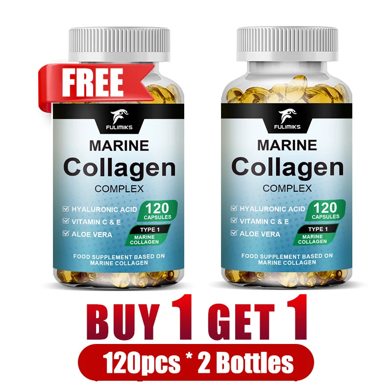Marine Collagen Complex Capsules – Skin, Hair & Nail Support Collagen Supplement Qst 2 Bottles-120pcs
