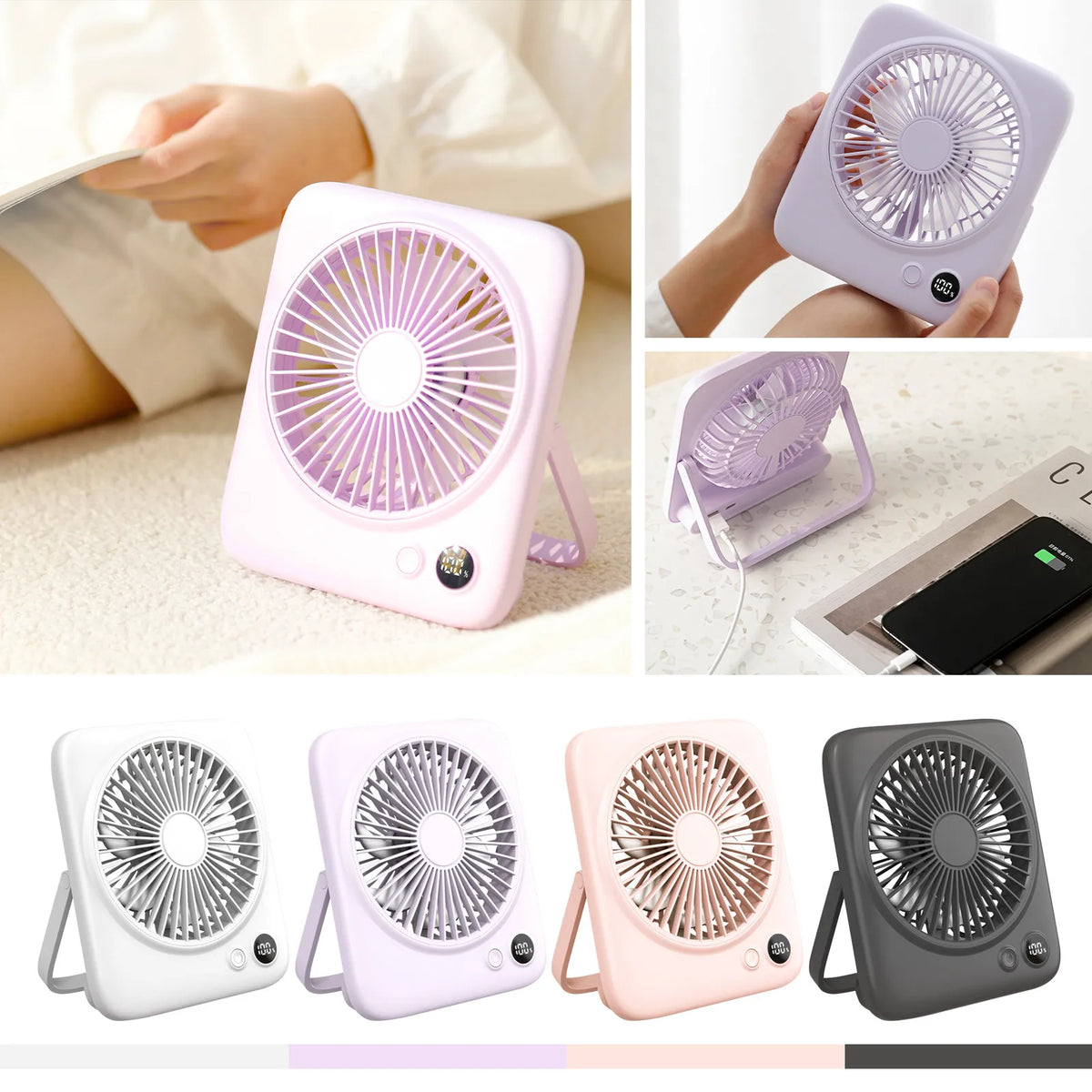 Portable Mini Desk Fan – 4 Speeds, Compact & Foldable | Qme Portable Desk Fan Qme
