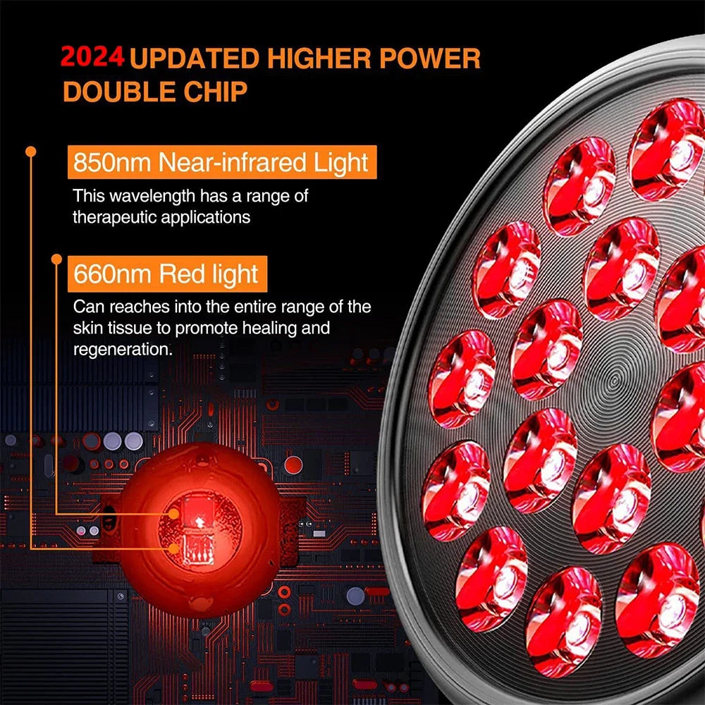 54W Red Light Therapy Lamp 660nm 850nm with Adjustable Stand Red Light Therapy Lamp Qst