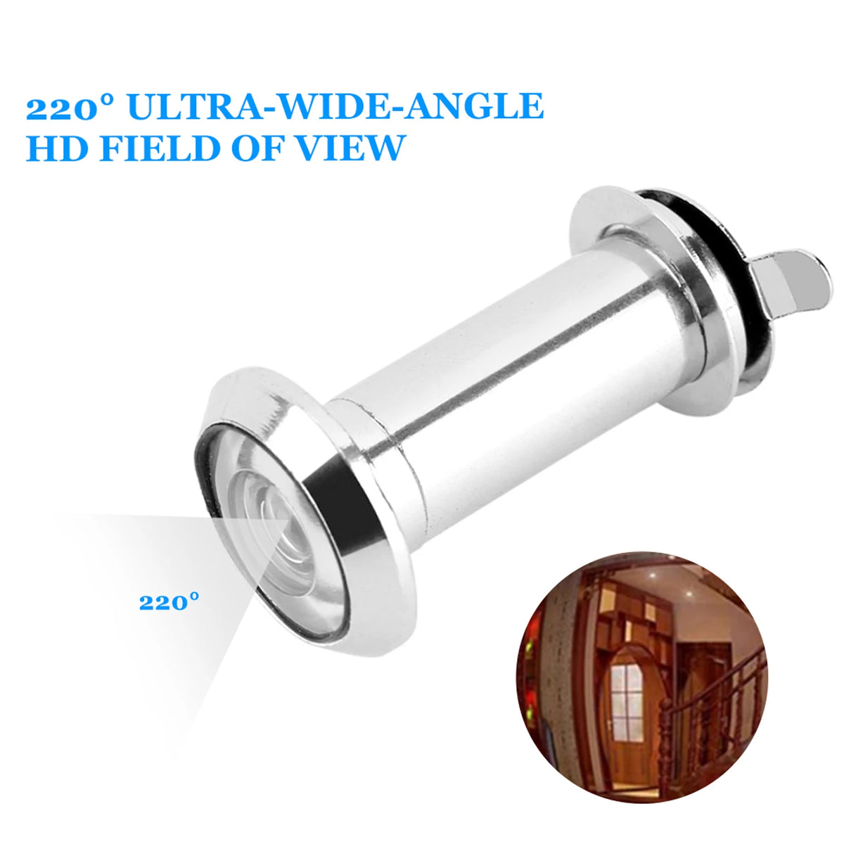 160° Wide Angle Door Viewer with Privacy Cover – Easy Install Door Viewer Qst