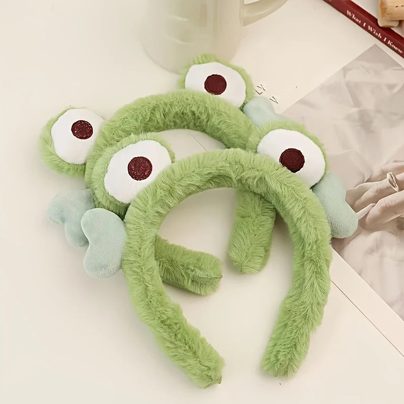 Stretchy Plush Face Wash Headband with Cute Eyes – 2 Pack Face Wash Headband Qme 2pcs
