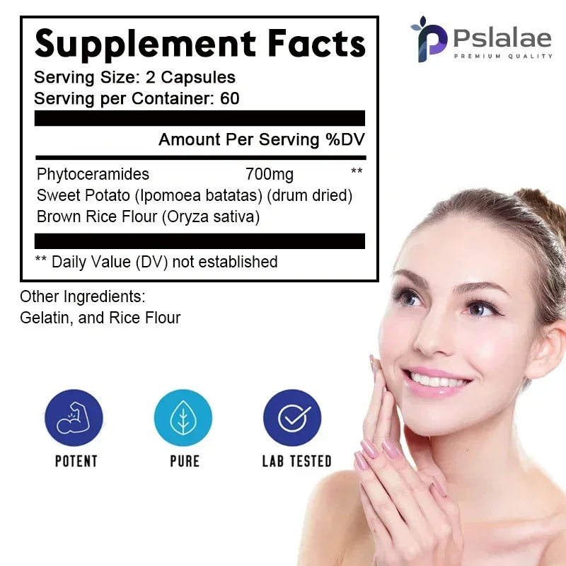 Phytoceramides 700mg Capsules – Antioxidant Skin Support 120ct Skin Care Supplement Qst