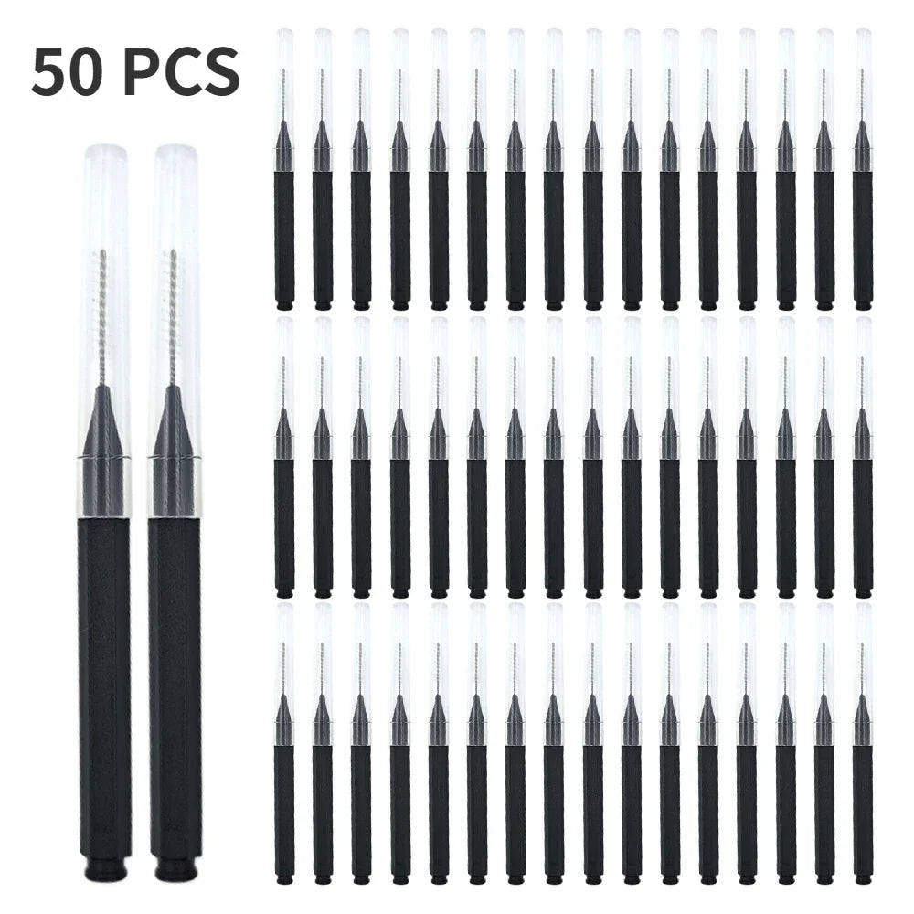 Mini Disposable Eyebrow Lifting Brushes – Bendable Spiral Spoolie Disposable Brow Brush Qme 50PCS Black