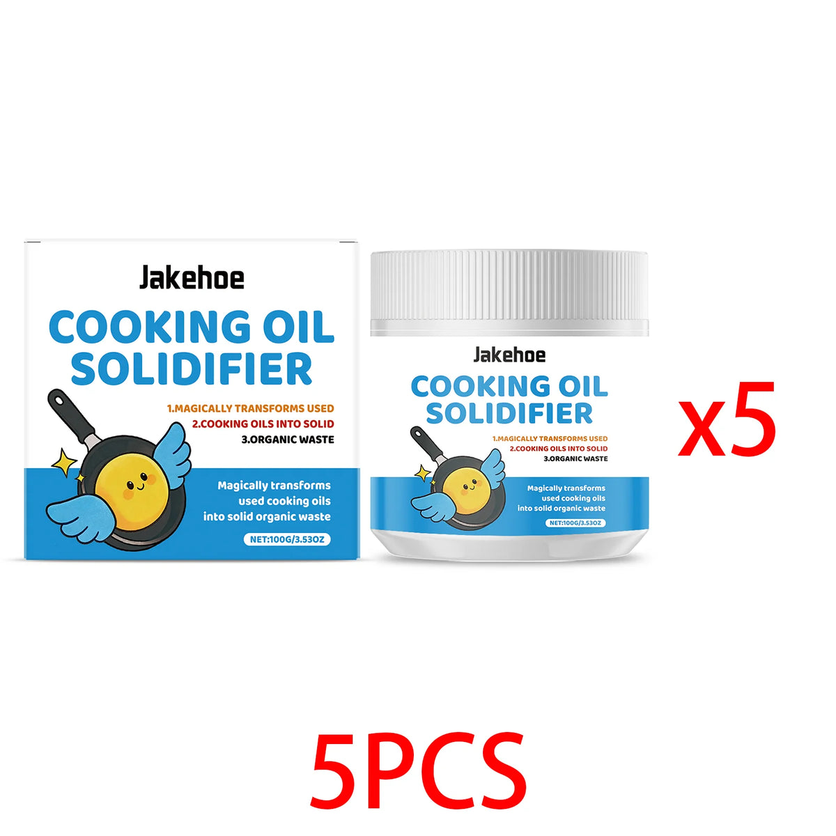 Kitchen Waste Oil Solidifier Powder – Eco-Friendly 100g Oil Solidifier Powder Qst 5PCS