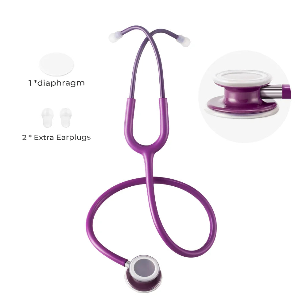 XceeFit Double Head Stethoscope – Dual Diaphragm Professional Medical Stethoscope Qst Purple