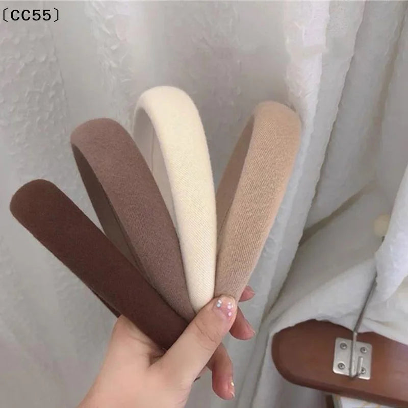 Padded Velvet Headband – Thick Sponge Hair Hoop for Women & Girls Hair Headband Qst
