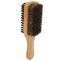 Double-Sided Beard Brush | Rubber Wood Handle for Men Beard Brush Qme as pic