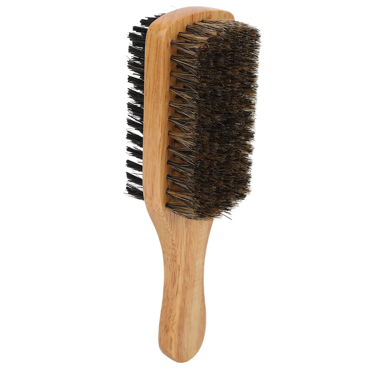 Double-Sided Beard Brush | Rubber Wood Handle for Men Beard Brush Qme as pic