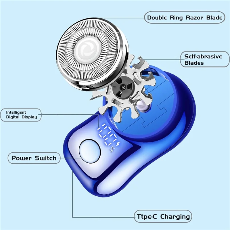 MiLESEEY B15C Mini Electric Shaver – USB Rechargeable Dry/Wet Electric Shaver Qst