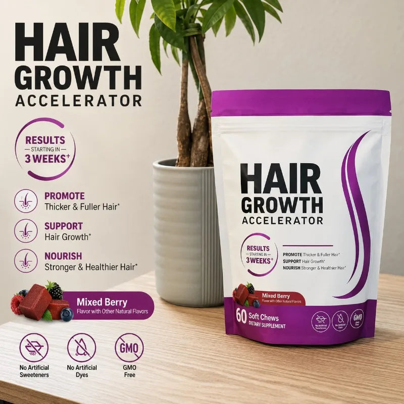 Biotin Soft Chews Vitamins C & E – Hair Skin Nails, 60ct Beauty Supplement Chews Qst