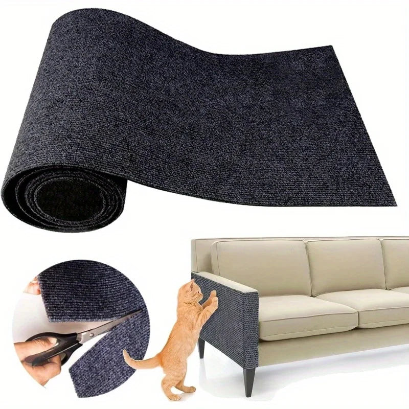 Trimmable Self-Adhesive Cat Scratch Pad – Sofa & Furniture Guard Cat Scratch Pad Qme GRAY