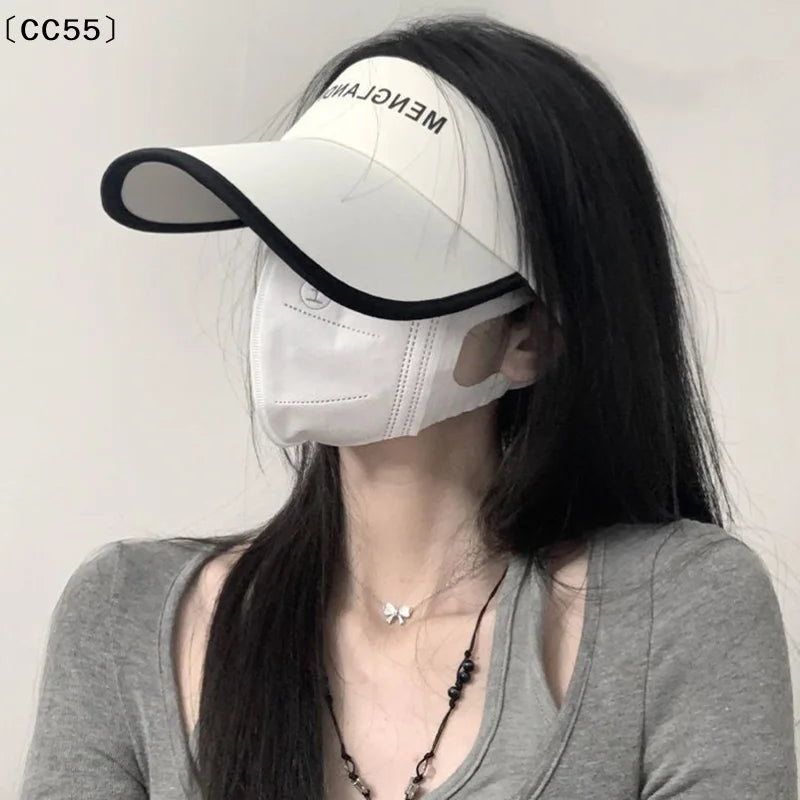 Women's Long Brim UV Visor Cap – Open Crown Summer Sport Hat Sports Visor Cap Qst