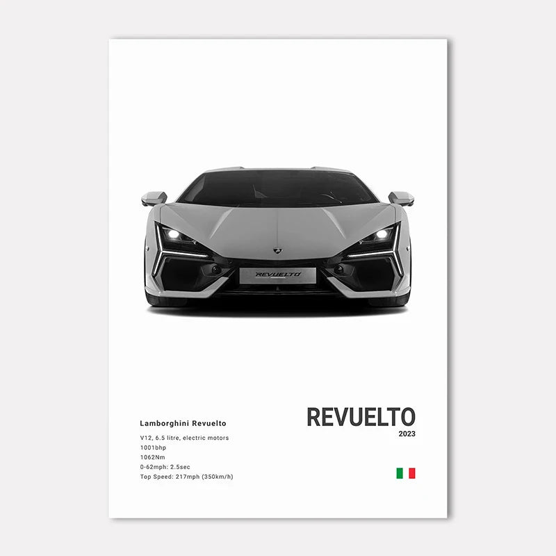 Supercar Canvas Wall Art Poster – M4 P1 Divo STO SVJ Unframed