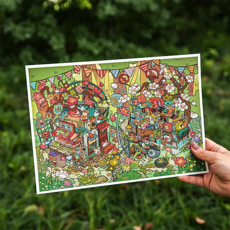 TIANZI 3D Miniature Layered Diorama Stickers for Journaling Diorama Craft Stickers Qme