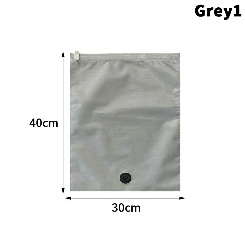 Hand Roll Vacuum Compression Bags – Waterproof Travel Storage Vacuum Storage Bags Qme lightgreyS